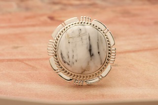 Native American Indian White Buffalo Turquoise Ring